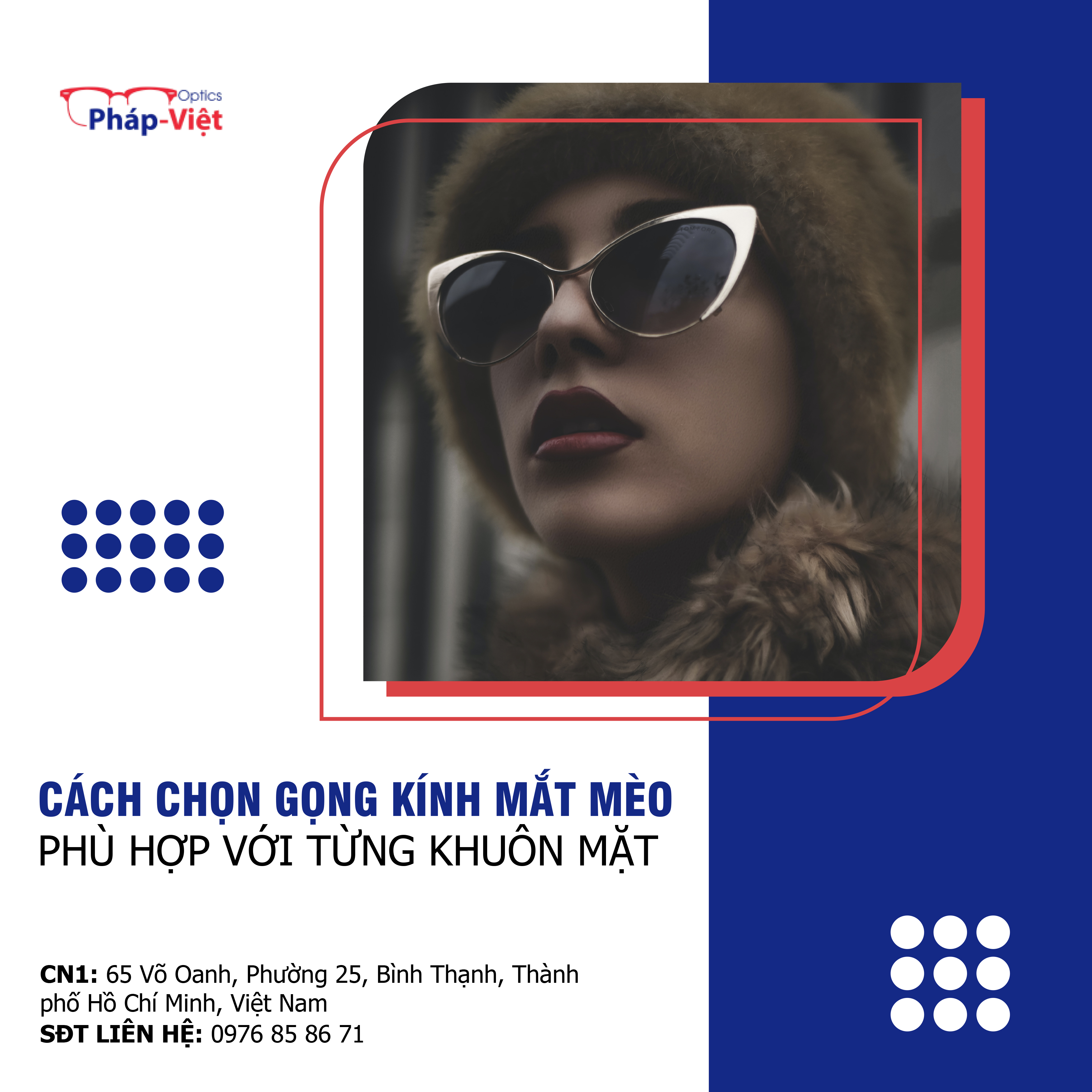 GỌNG KÍNH MẮT MÈO SANG TRỌNG 